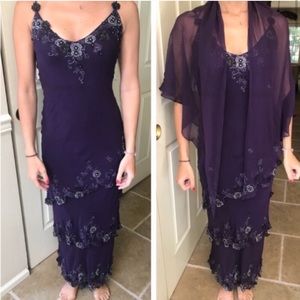 Mon Cheri Deep Purple Gown